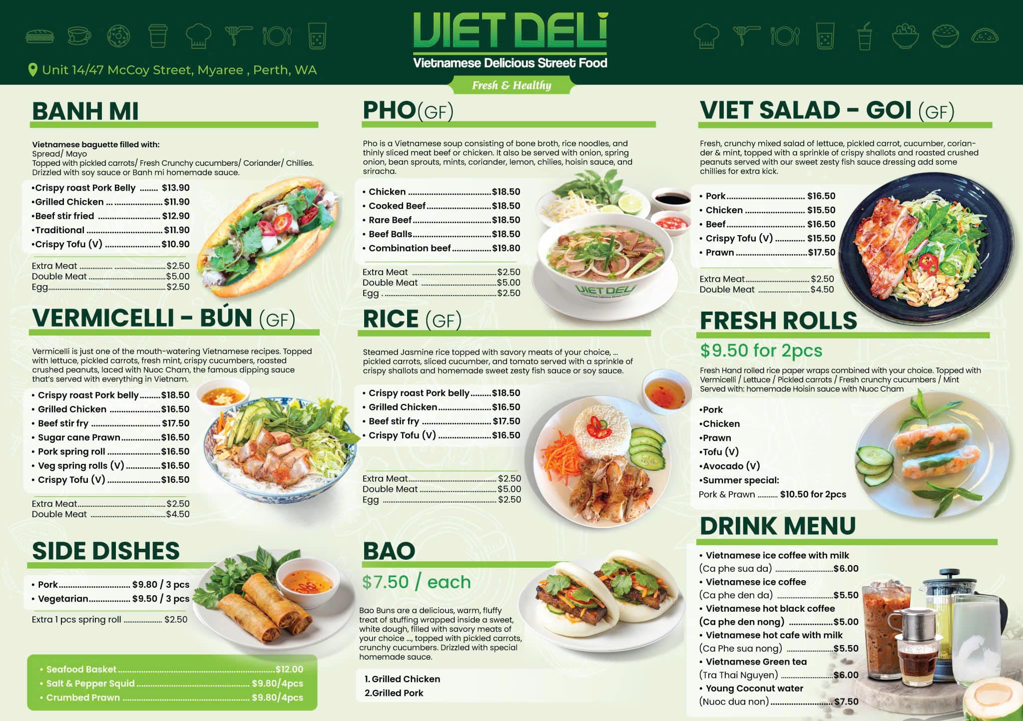 Viet Deli's Authentic Vietnamese Menu in Perth