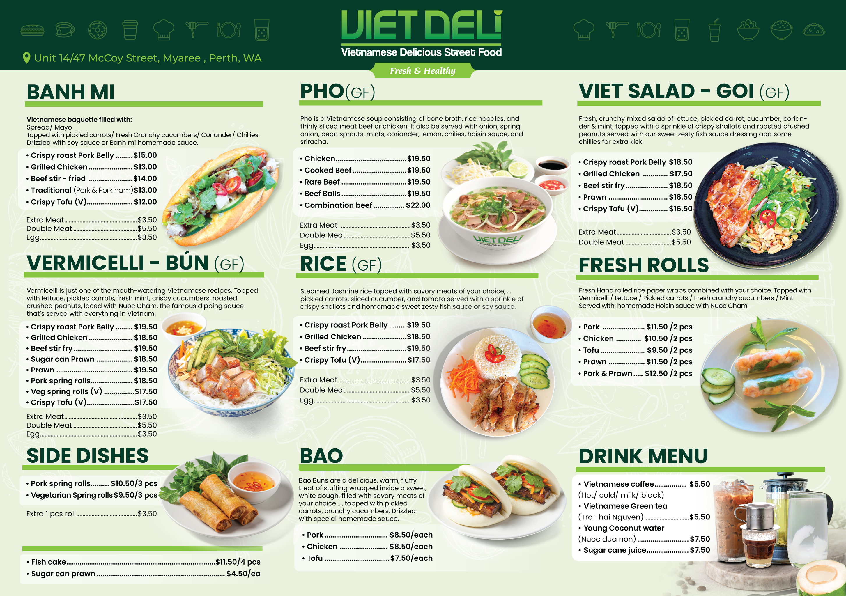 Viet Deli's Authentic Vietnamese Menu in Perth